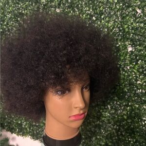 Curly Black Hair Wig for Women 8 inch Full machine curly wig wear and go
